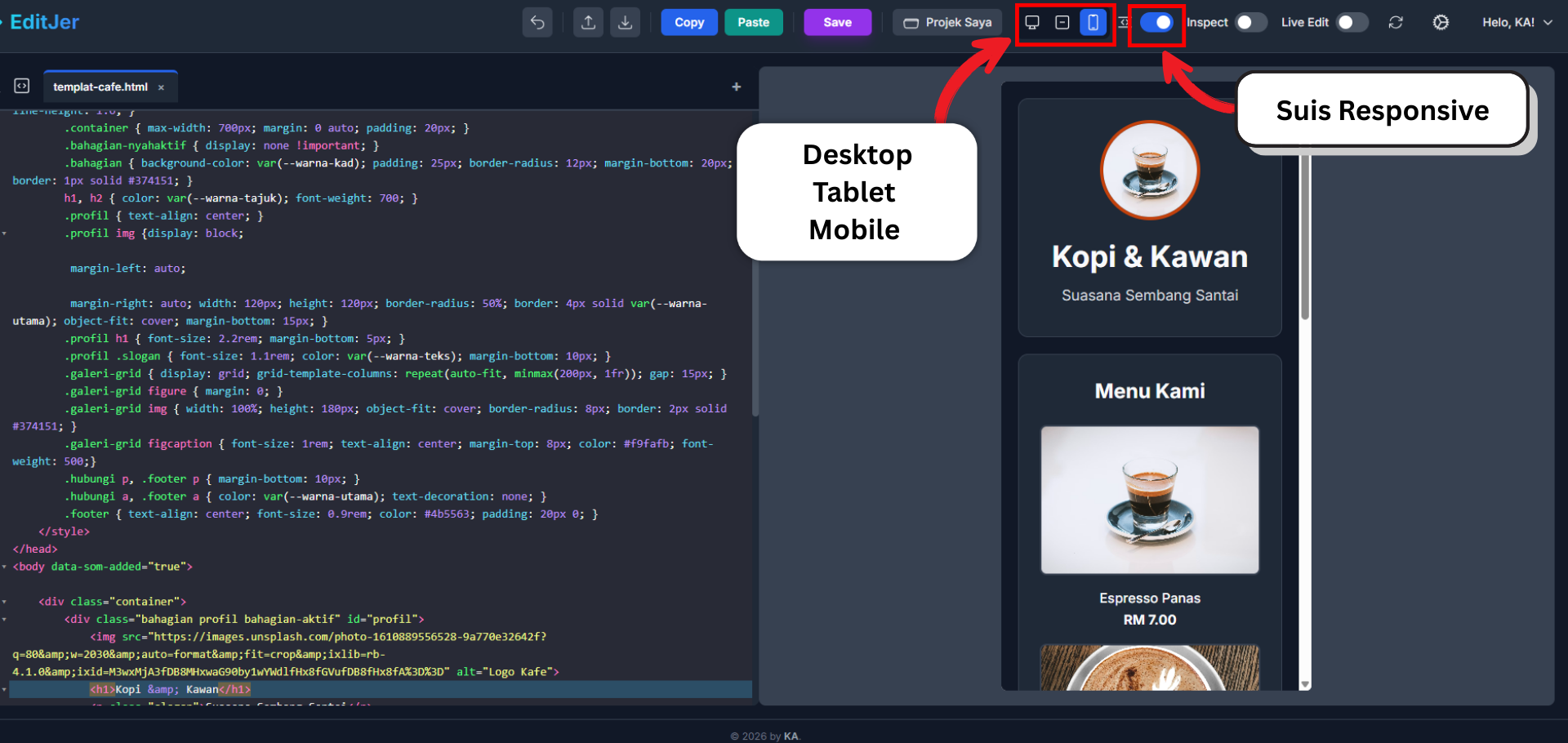 gambar menunjukkan mode screen