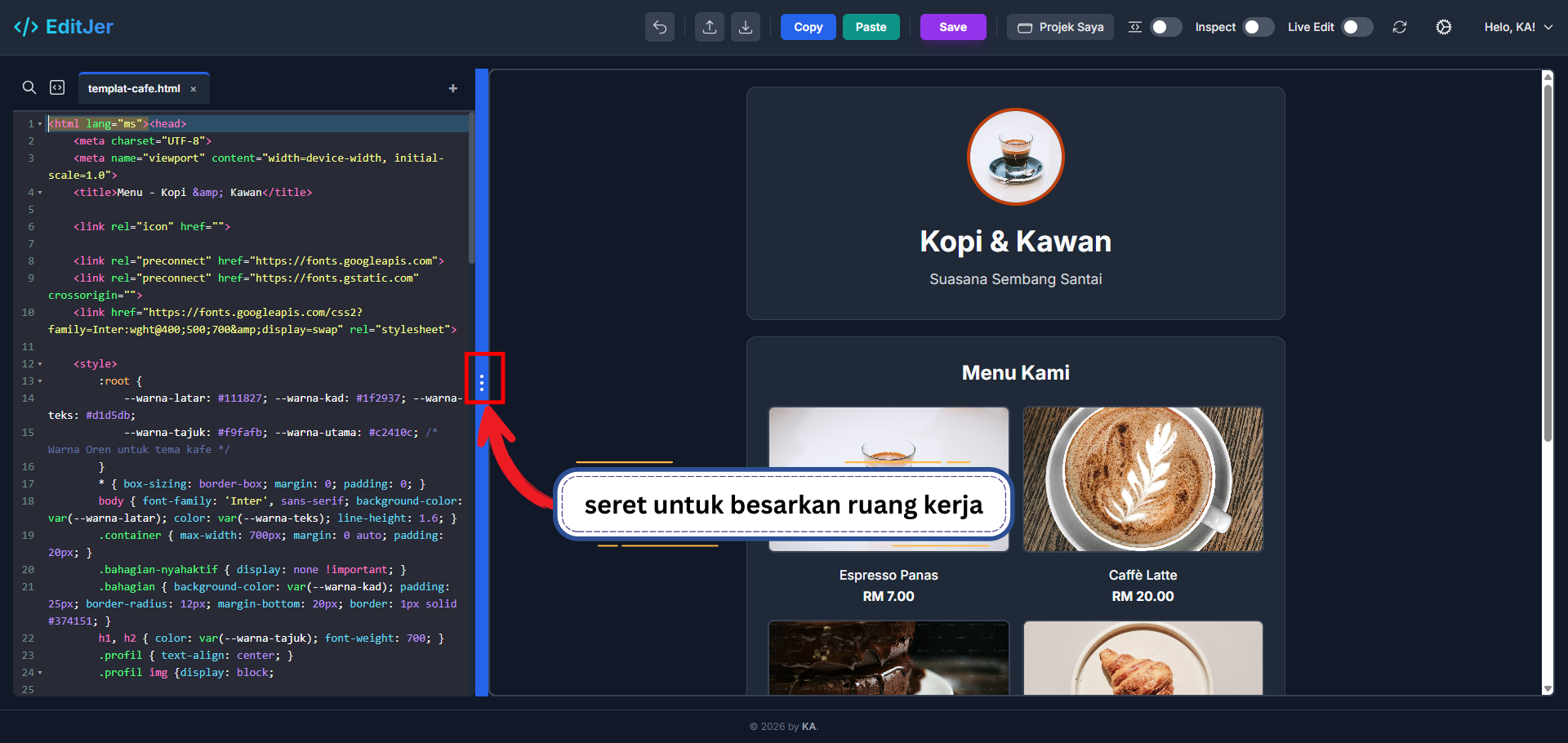 gambar menunjukkan mode screen